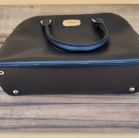 Michael Kors Black Satchel with Gold Finishes Including 4 Bottom Feet - Picture 4 of 8